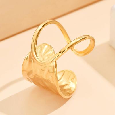 Asymmetric Stainless Steel Geometric Open Ring for Women