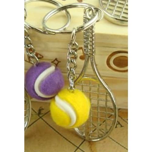 Set of 12 Tennis Racket & Ball Keychains, Perfect for Souvenirs, Prizes, and More