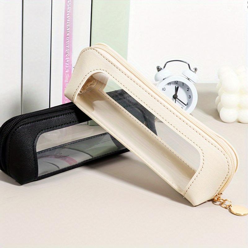 Large Capacity School & Office Organizer with Zipper, PU Leather Pen Pouch for Office Workers, Teacher, Artists, Professionals