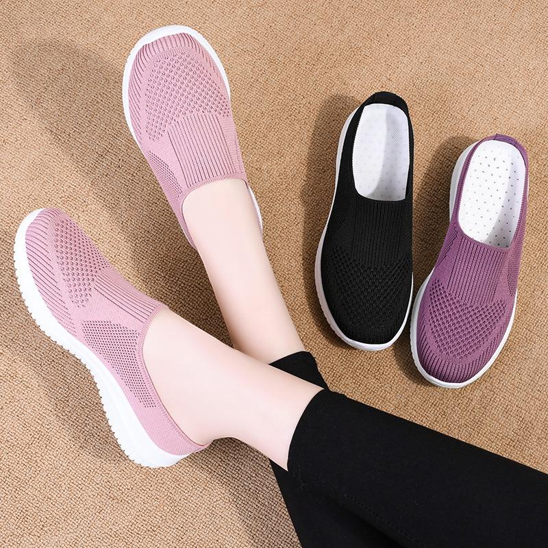 Shoes women's new large-size cloth shoes women's shoes breathable fly-woven shoes soft-soled casual mother shoes