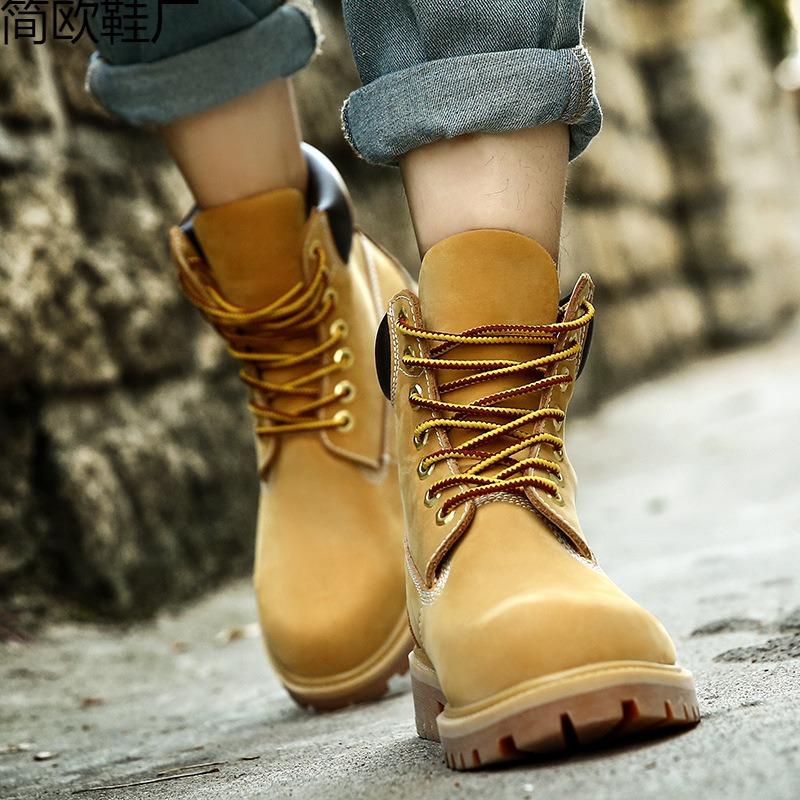 Versatile New Couple Shoes Cowhide Beef Tendon Sole Production Martin Boots Youth Leisure Urban Leather Shoes Big