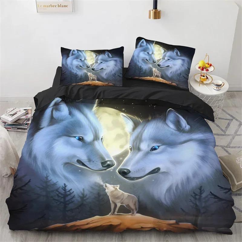 Wolf Duvet Cover Microfiber Exotic Animal Bedding Set Wild Animals Comforter Cover Full King Queen For Teen Adult Bedroom Decor