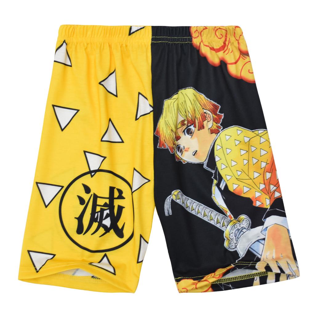 Kids Boys Anime Cartoon Demon Slayer Kimetsu No Yaiba Short Sleeves T-shirt Top Shorts Pants Clothes Sets