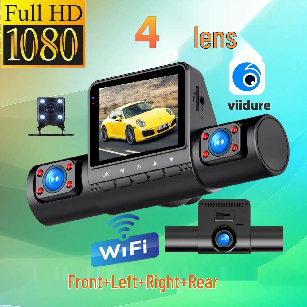 M80 Pro 4-Channel Dash Cam with Four Lenses, 1080P HD, Infrared Night Vision, and Parking Monitor