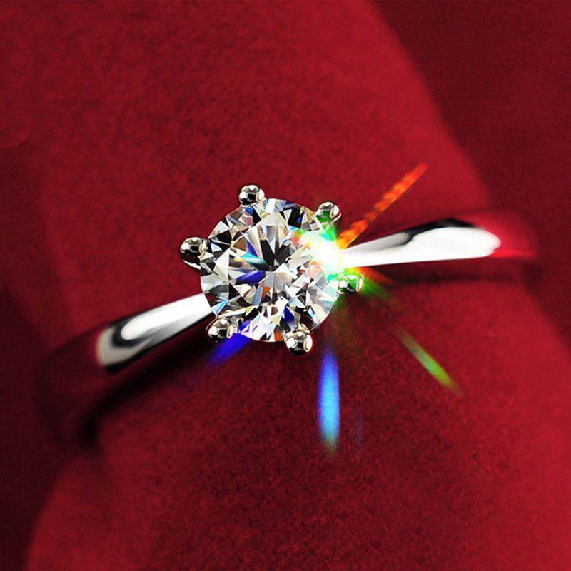 Diamond Ring For Woman Beautiful Simulated Moissanite Finger Ring  Noble Wedding Party Jewelry