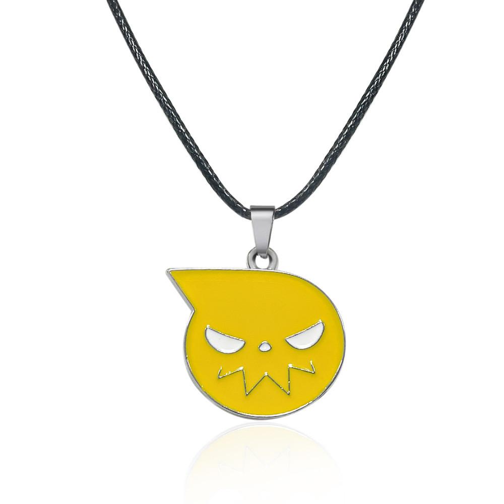 Náhrdelník s přívěskem lebky Soul Eater s kovovým klíčenkou pro fanoušky anime