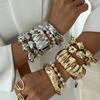 Metal Liquid Pleated Bracelet Bracelet Fashion Imitation Pearl Irregular Beaded Bracelet