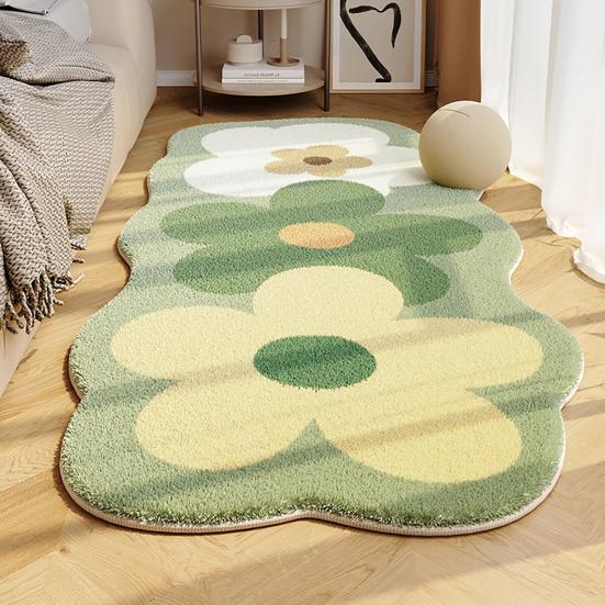 Floor Mat Ultrafine Synthetic Fibers Quick Cleaning Maintenance Area Rug Anti-Slip Laminate Grip Soft Low-Velvet Carpet