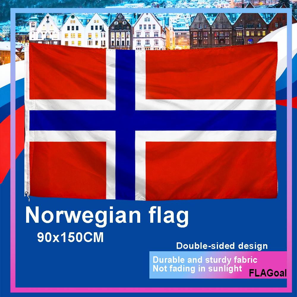 FLAGoal 3x5FT Norwegen Flagge Rot Weiß Blau Farbe Lebendig Nicht verblassend Qualitätsmaterial Außen Innen Nutzung