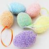 6 Pcs/set Brightly Colored Easter  Eggs Lightweight Simulation Egg Pandent With Rope Reusable Diy