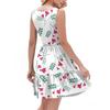 Women's Summer Fashion Casual V-neck Pleated Stitching Small Floral Print Sleeveless Vest Dress With Pockets