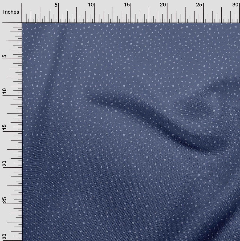 oneOone Cotton Flex Blue Fabric Minimal Stars Dress Material Fabric Print Fabric By The Yard 40 Inch