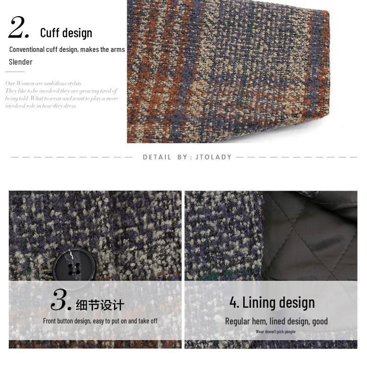 Damen Karomantel aus lockerer Wolle - Frühjahr 2025 Kollektion