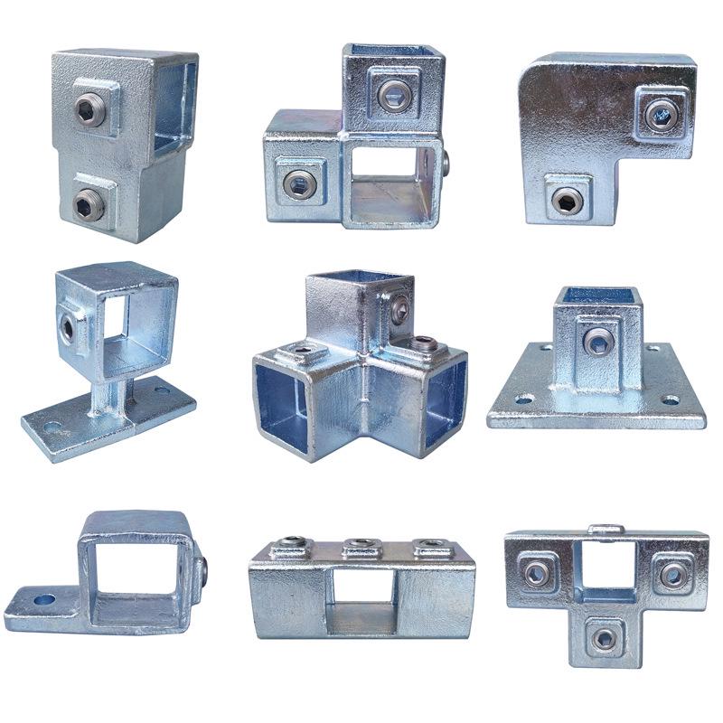 Conector de Tubo Cuadrado de Hierro Galvanizado 40x40 - Base de Unión en T para Barandilla sin Soldadura