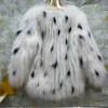 New Leopard Spot 100% Real Fur Small Milk Leopard Raccoon Fur Coat Women's Fox Fur Coat Young Style Tops