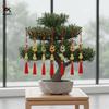 Gold Lucky Design Goat Hanging Ornaments Red Tassels Chinese New Year Decor  Festive Decor