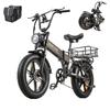 BURCHDA Bicicleta Elétrica R7 1500W Pneu Gordo para Adultos | eBike 20'' Todo-o-Terreno com Bateria Removível 48V 20A | Bicicleta Off-Road com 7 Velocidades 26MP