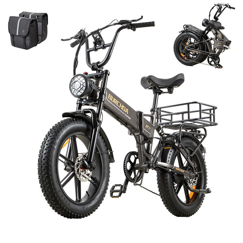 BURCHDA R7 1500W Fat Tire Electric Bike for Adults | 20'' All-Terrain eBike with 48V 20A Removable Battery | 7-Speed Gears Off-Road Bicycle 26MP