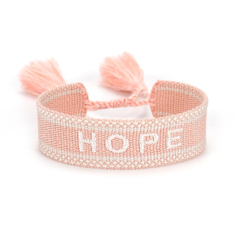 Customizable Women's Fashion Letter Tassel Embroidery Bracelet