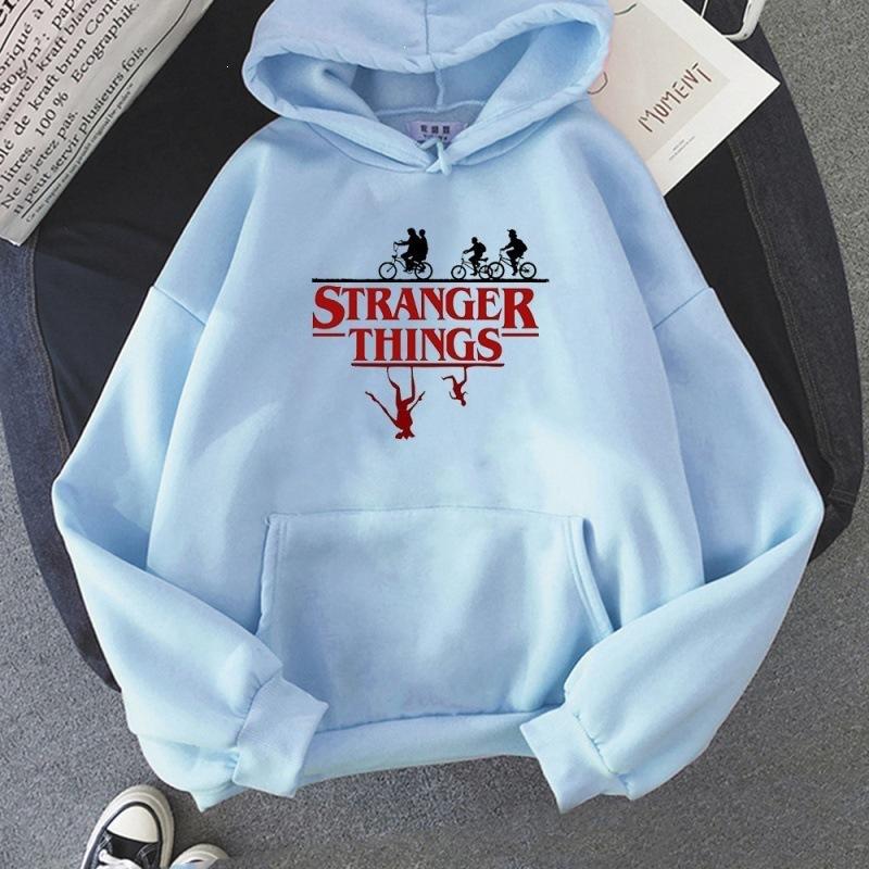 Stranger Things Print Pullover Hoodie Fleece Jacket Sweatshirt Unisex Loose Warm Hooded Top