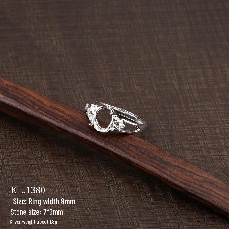 Suport inel unisex din argint sterling 925 pentru incrustații DIY cu turcoaz sau ceară de albine, design ajustabil