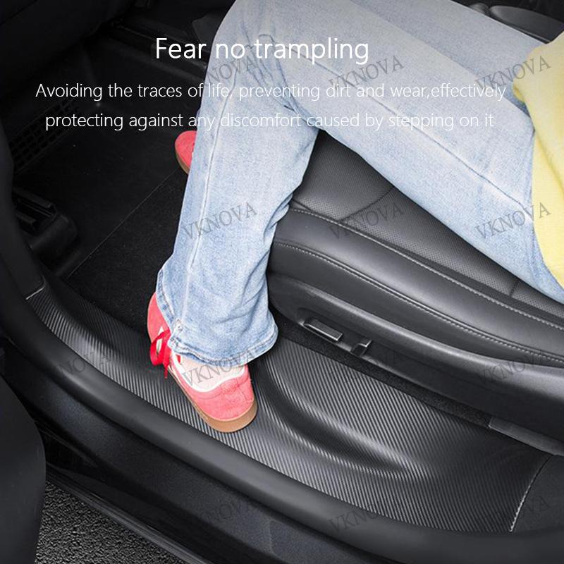 For Tesla Model YL 2026 TPE Front Rear Door Sill Protector Threshold Strip Waterproof Anti-kick Guard Panel Interior Accessories