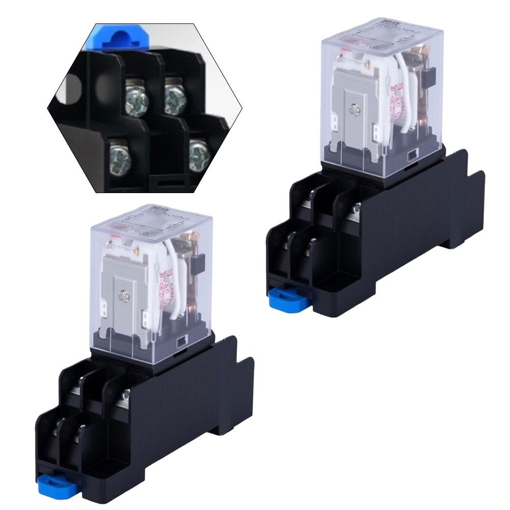 2pcs 8pin 24V DC electromagnetic relay with LED indicator and socket base for industrial equipment and household appliances