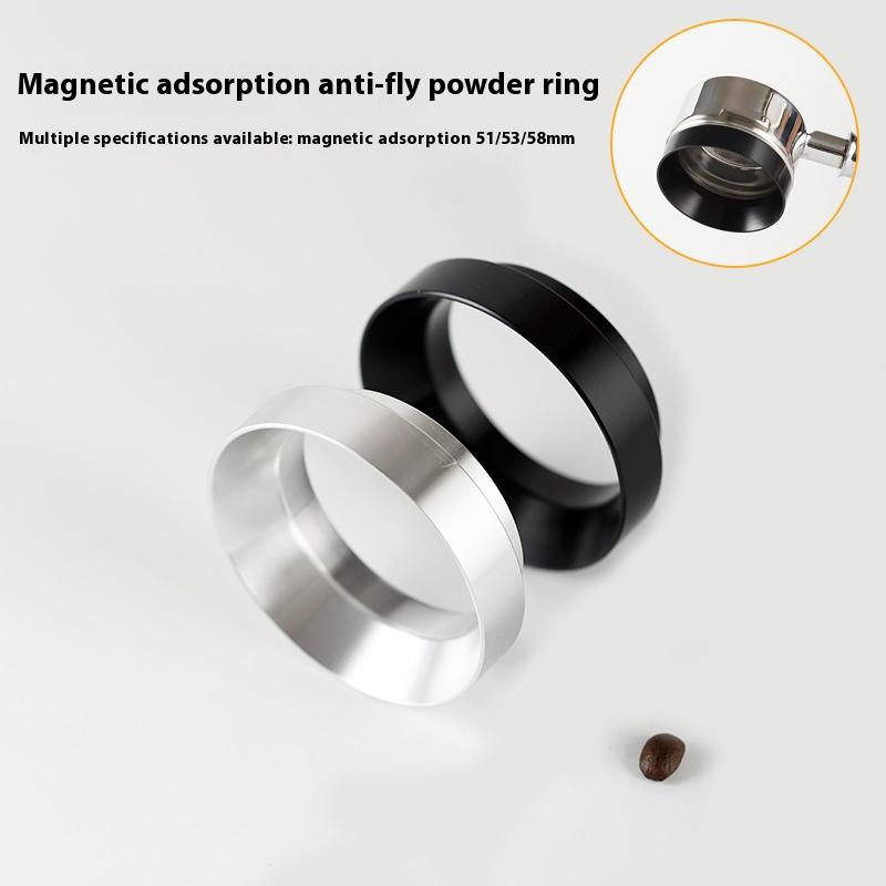 1 Pcs Silver Black Coffee Dosing Ring Magnetic Espresso Intelligent Funnel 51Mm 53Mm 54Mm 58Mm For Portafilter Barista Tools