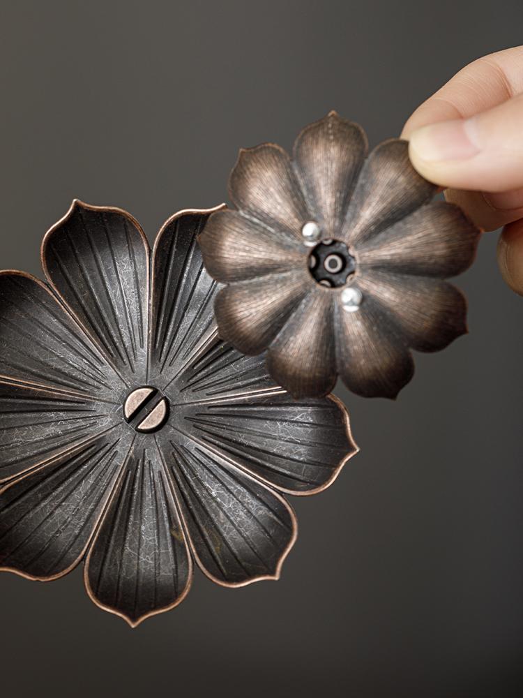 2in1 Alloy Incense Bburner Metal Sandalwood Stick Holder Buddhist Zen Lotus Stick Incense Holder Ornament