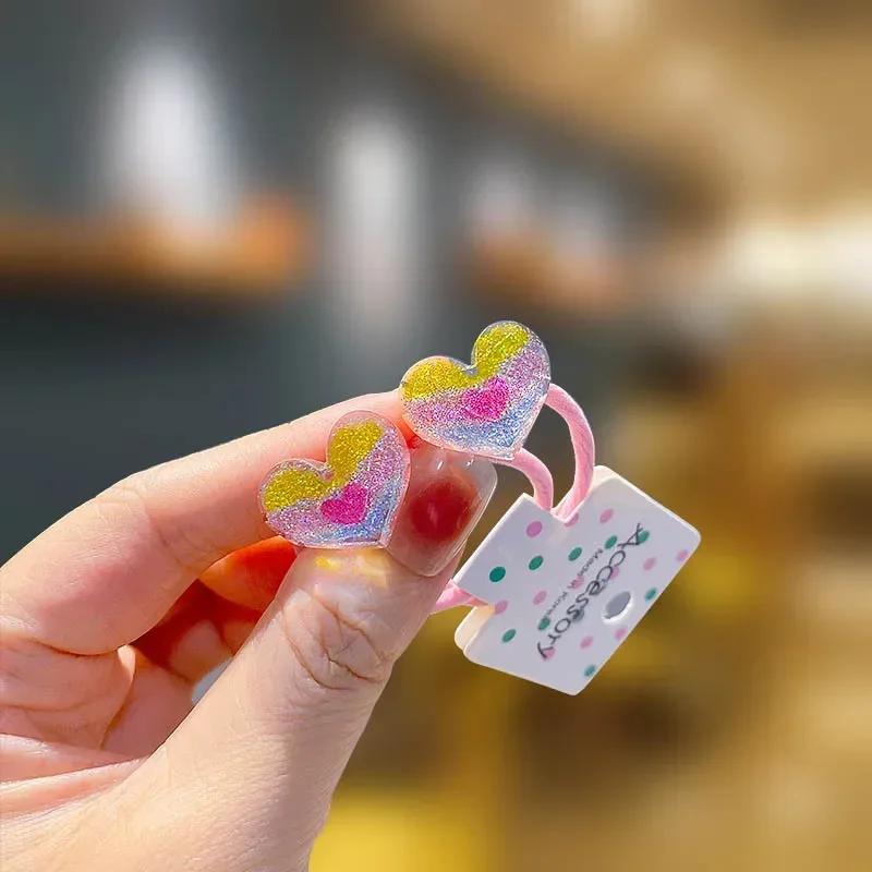 Koreanische Kinder Pailletten Floral Elastische Haarbänder Gummiband Haargummi Prinzessin Kawaii Haarseil Kopfbedeckung Mädchen Haarschmuck