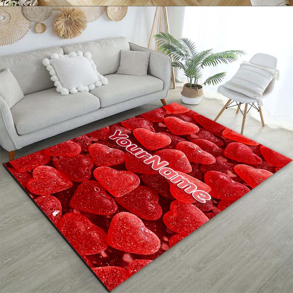 Rose Customize Text Floor Rug Office Rug Suitable for Hallway Kitchen Outdoor Game Room Anti-slip Rug Office Home Decor Best for Christmas