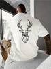 Stylish Unisexs Tshirt 100 Cotton Deer Head Print Casual Comfortable Loose Fit Trendy Highquality Tshirt