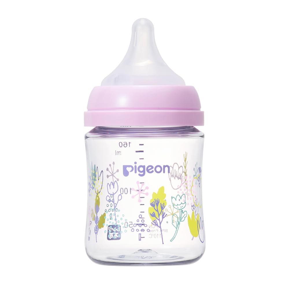Pigeon Breastfeeding Feeling Baby for ages 0 months and made of plastic with a premium transparency Bottle, 160ml, up, lightweight, shatter-resistant