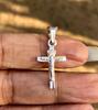 925 Sterling Silver Cross with Jesus Christ Pendant, Slight Oxidized Oxidised Jewelry, 1 Gms, 26 Mm Length Handmade, Handcrafted Free Ship