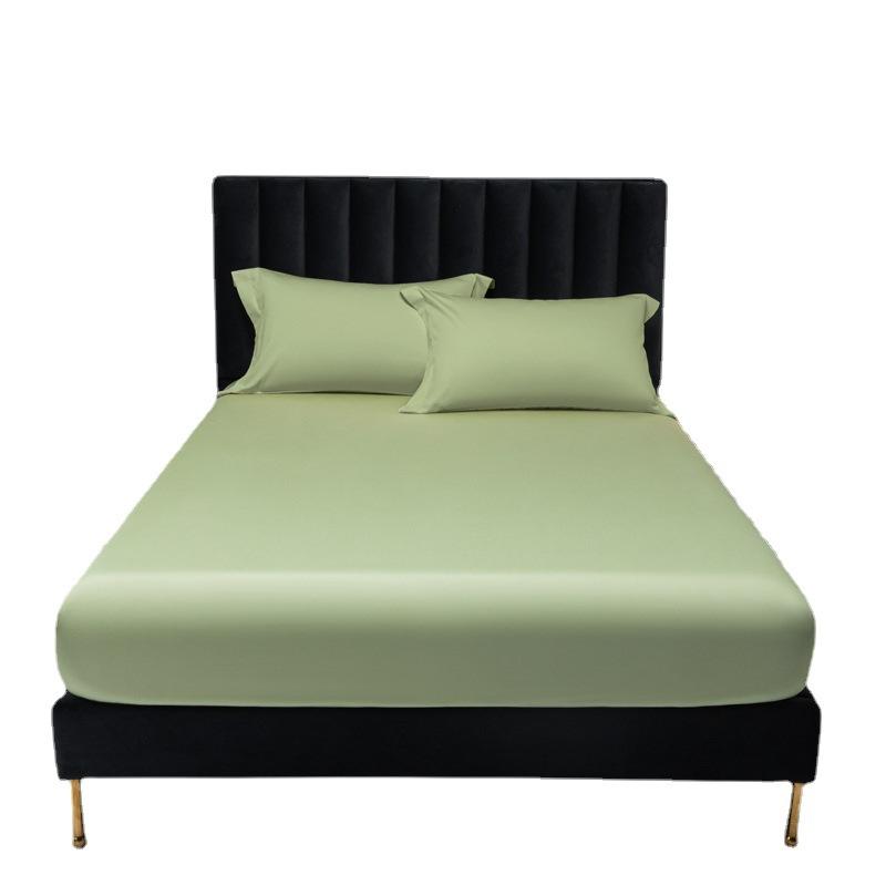 Neues Einzelbettlaken aus doppelsträngiger langstapeliger Baumwolle mit 100 Fäden, einfarbig, leichter Luxus-Matratzenschutzbezug