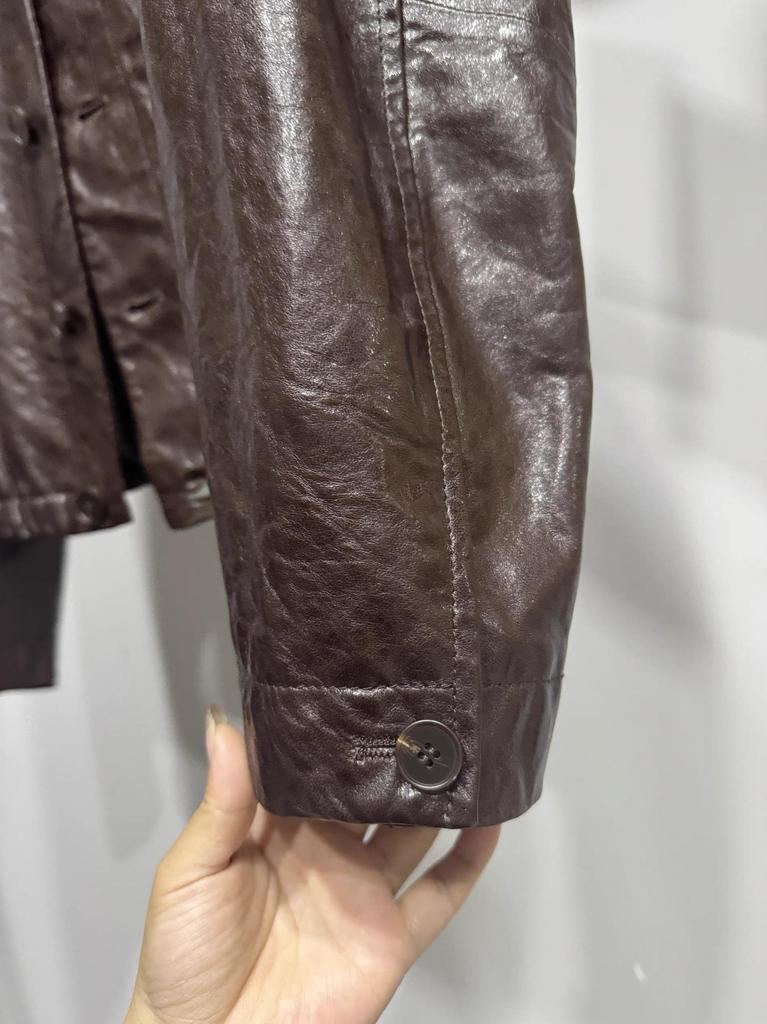 Giacca da Motociclista Corta in Vera Pelle da Donna Petite Autunno/Inverno - Strato Superiore Pelle di Pecora