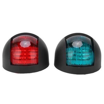 2 Pièces Feu de Signalisation de Yacht DC 12V‑24V 3W LED Lampe de Navigation Lumière Rouge Verte pour Bateau Marin