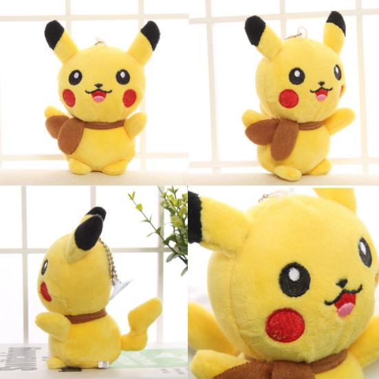 13cm Soft Pikachu Pokemon Doll Plush Pillow Stuffed Toy Pendant Bag Decoration