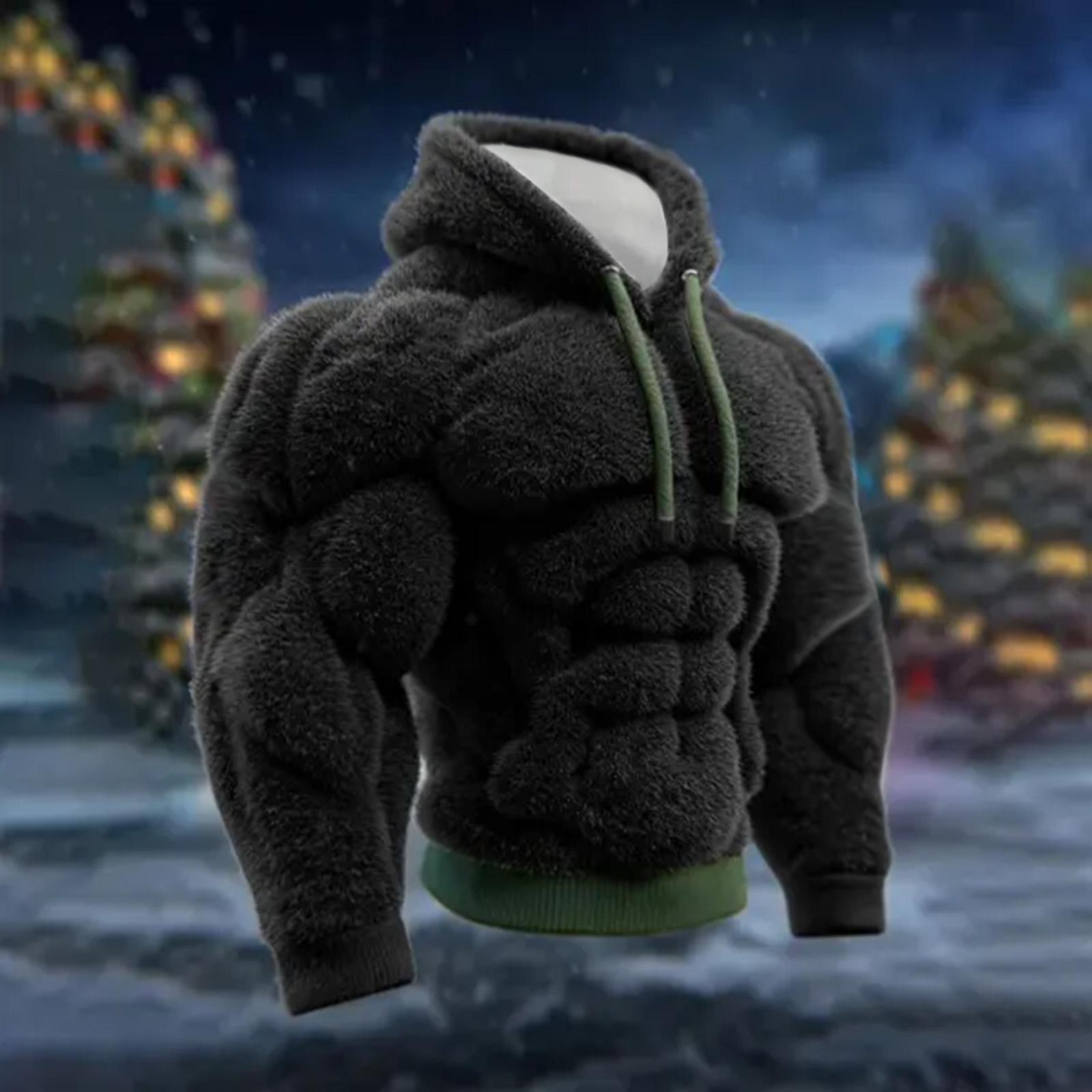 Ionia Heren Kerst Spier Lelijk Print Lange Mouw Casual Sport Hoodie XXXL