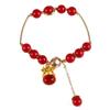 Niche design new exquisite bracelet retro red crystal simple and versatile student creative round bracelet female