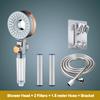 double-sided unique shower head bathroom 3 kinds of spray water-saving filter round rainfall adjustable nozzle booster sprayer