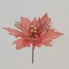 Gold Dust Christmas Decoration, Christmas Flowers Christmas Tree Flocking Cloth Decorative Flower Cuttings Double Sequins Simulated Flowers