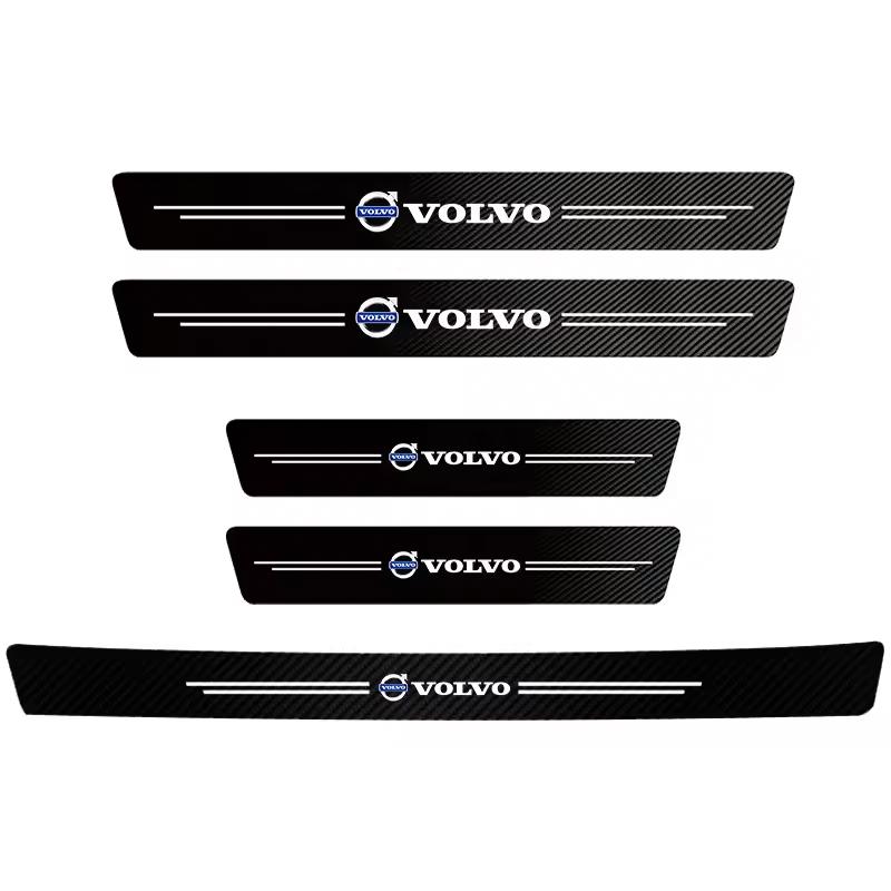 Auto Drempelstickers Koolstofvezel Textuur Deurstijl Strip Voor Volvo XC90 XC60 V50 S60 V70 V60 V40 S90 olestar AWD XC40 S80 T6