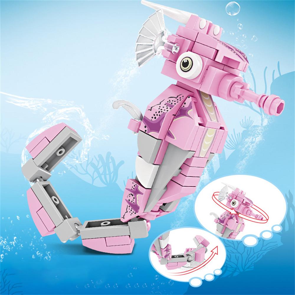 Knew Built Seahorse Ocean World Building Blocks Toys for Kids Fun Underwater Adventure with Marine Animals in-bag