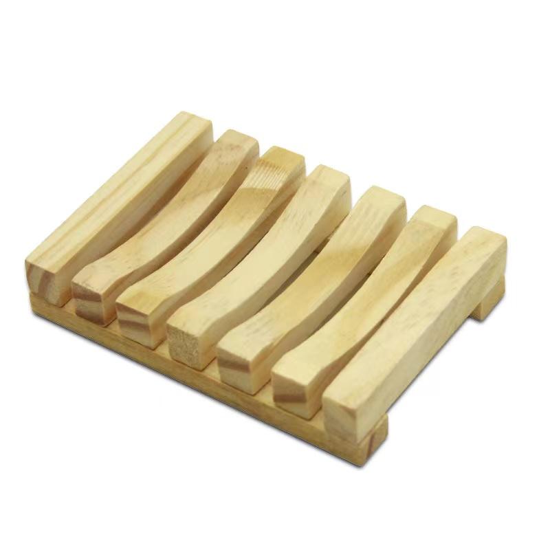 1/5/10pcs Wooden Natural Bamboo Soap Dishes Tray Holder Storage Soap Rack Plate Box Container Bathroom Soap Dish Storage Box