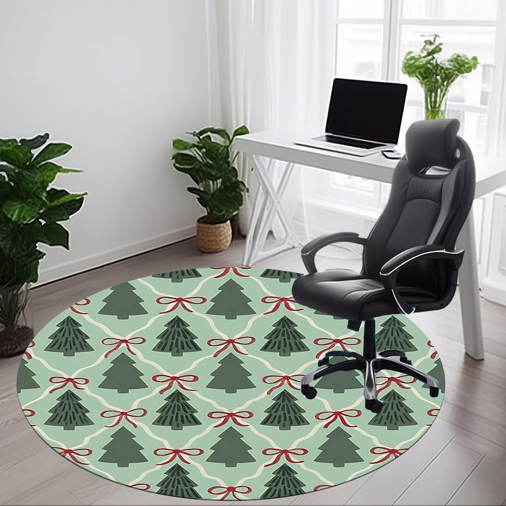 1pc Christmas Wrapping Office Round Rug, Non-slip, Soft and Durable Office Rug for Interior Decoration, Perfect for Office, Beautiful Decoration Yy260