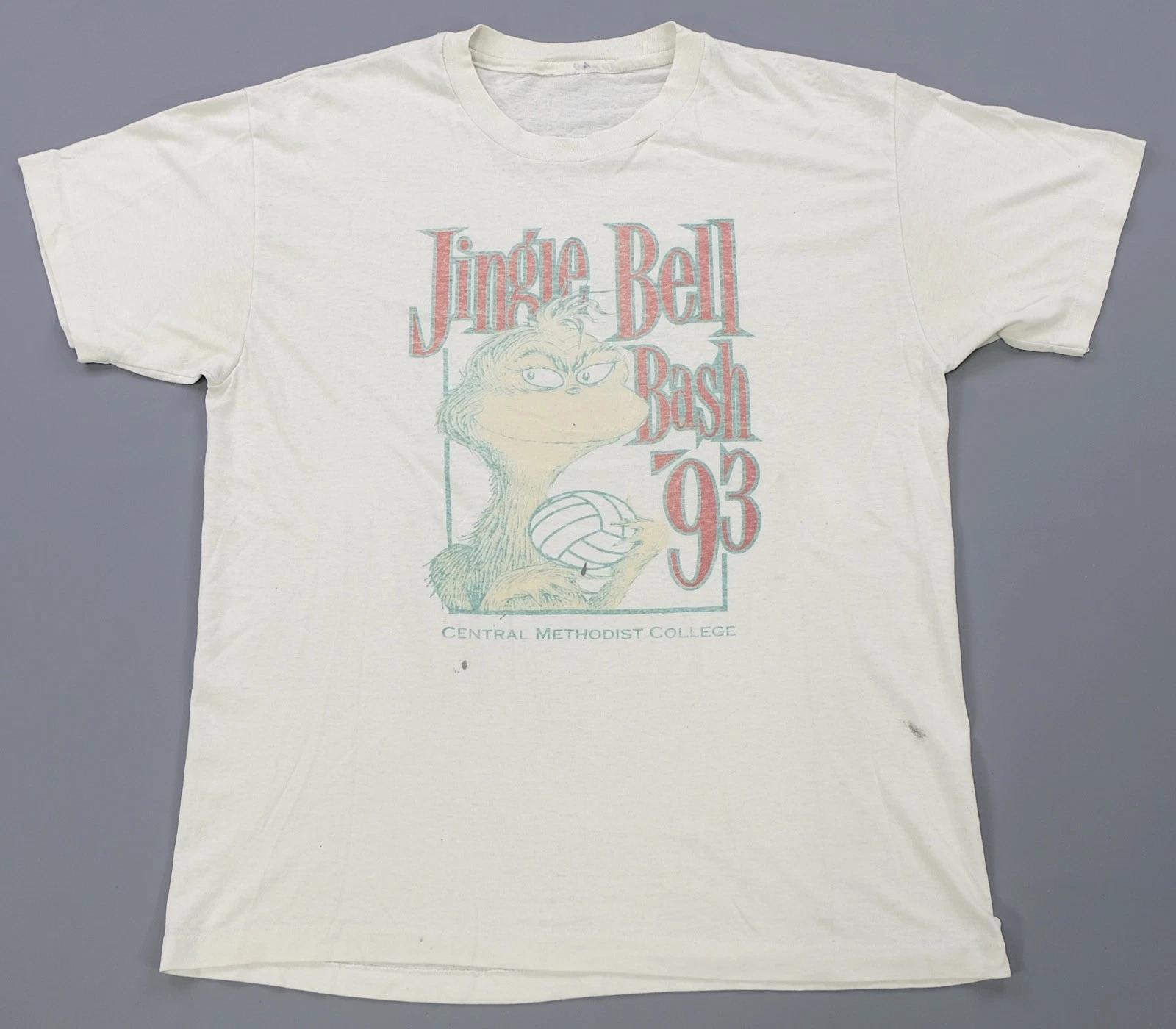 Rare Vintage Central Methodist College Jingle Bell Bash 1993 Grinch T Shirt 90s M