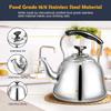 Tea Kettle Stovetop Whistling Teakettle ClassicTeapot Stainless Steel Tea Pots for Stove Top with Heat-resistant Folding Handle Mirror Finish, 2