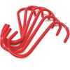 Red PVC Coated S Shape Utility Hook Set - Pack of 6, 5 Inches Length, 1.3” Hook Opening