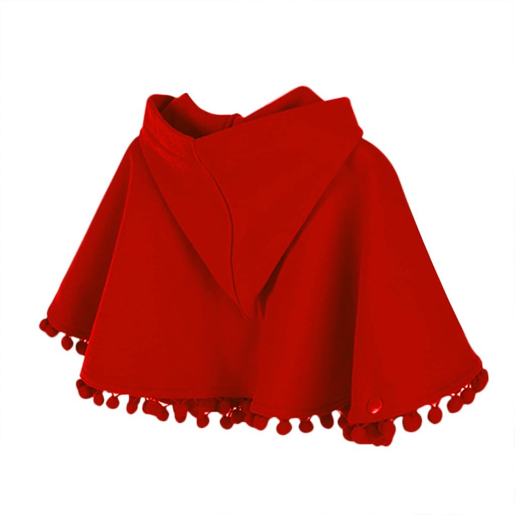 LYING Baby Hooded Red Hoodie for Cold Weather Baby Shower Size Poncho, Coat, Kids' Cloak, Cape, Girls, Toddlers, Halloween, Christmas, Fall/Winter